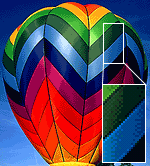balloon at 64 colors and 85% diffusion dithering