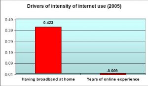 Drivers of intensity of Internet use - 2005 - U.S. users