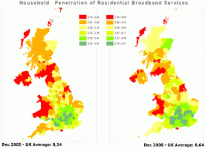 Broadband Growth Map Trend UK