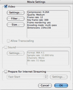 optimizing a video in quicktime pro