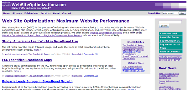 WebsiteOptimization.com original design cirka 2008