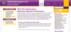WebsiteOptimization.com early iteration of new design cirka January 2009