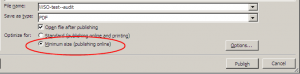 save as minimum file size in Word
