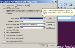 Print to PDF Properties Acrobat Pro