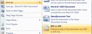 save as PDF file in Word