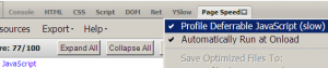 PageSpeed profile deferrable javascript