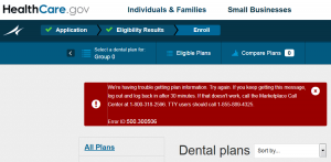 healthcare.gov Error