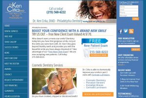 phillydentistry.com before responsive redesign