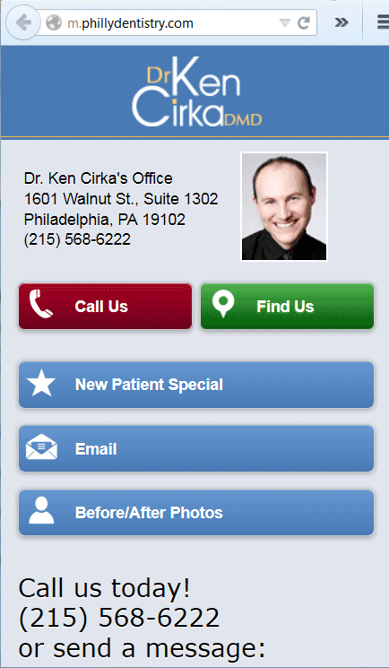 phillydentistry.com before mobile site