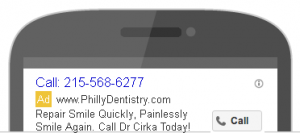 phillydentistry.com call only ad example