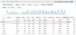 Account View of Gender+Age Performance