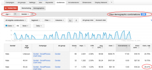 Ad Group View of Gender+Age Performance