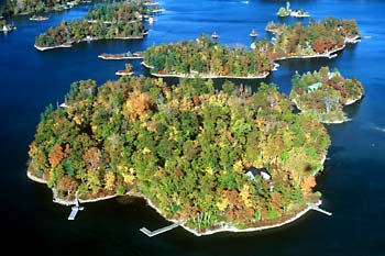 aerial of admiralty group near gananoque canada 1000 islands