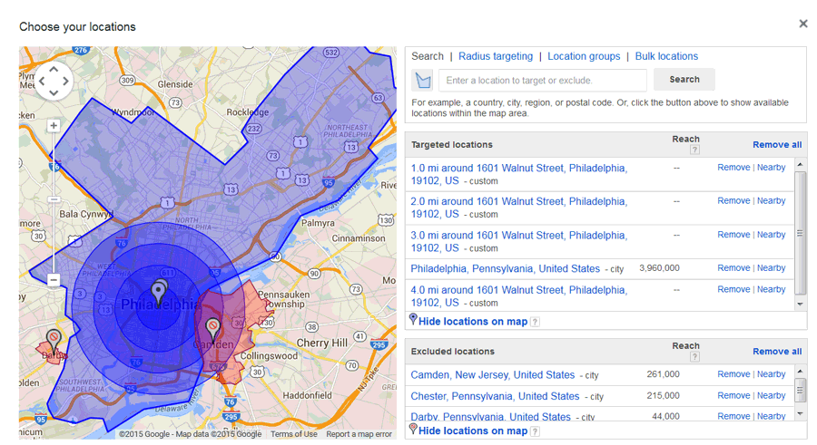 phillydentistry.com Multiple-Radii Targeting