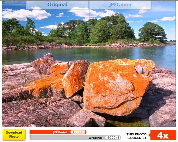 jpegmini optimizing a scanned image of orange rocks large